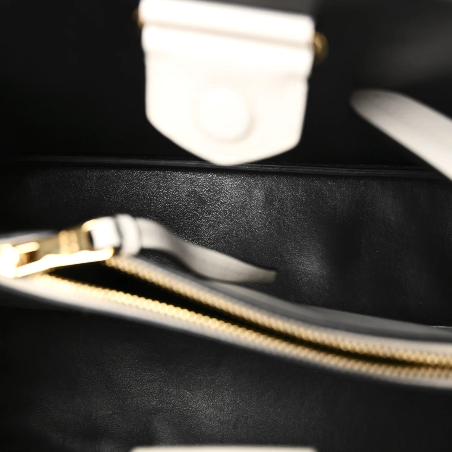 Saffiano Cuir Matinee Tote White Black - Image 5