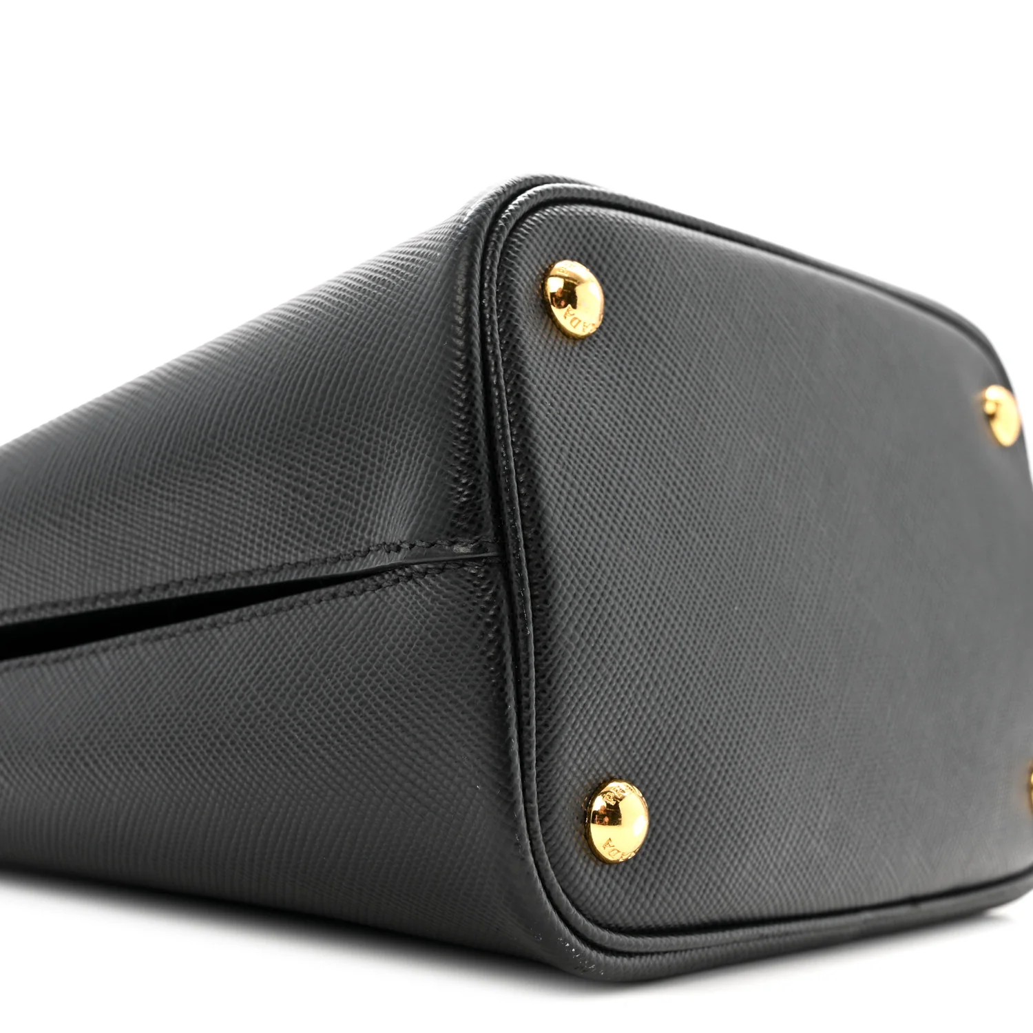 Saffiano Cuir Medium Panier Bucket Bag Black Fuoco - Image 9