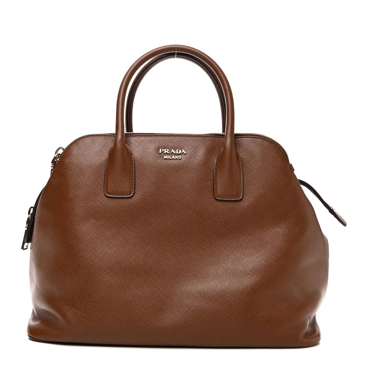 Saffiano Cuir Top Handle Dome Tote Palissandro