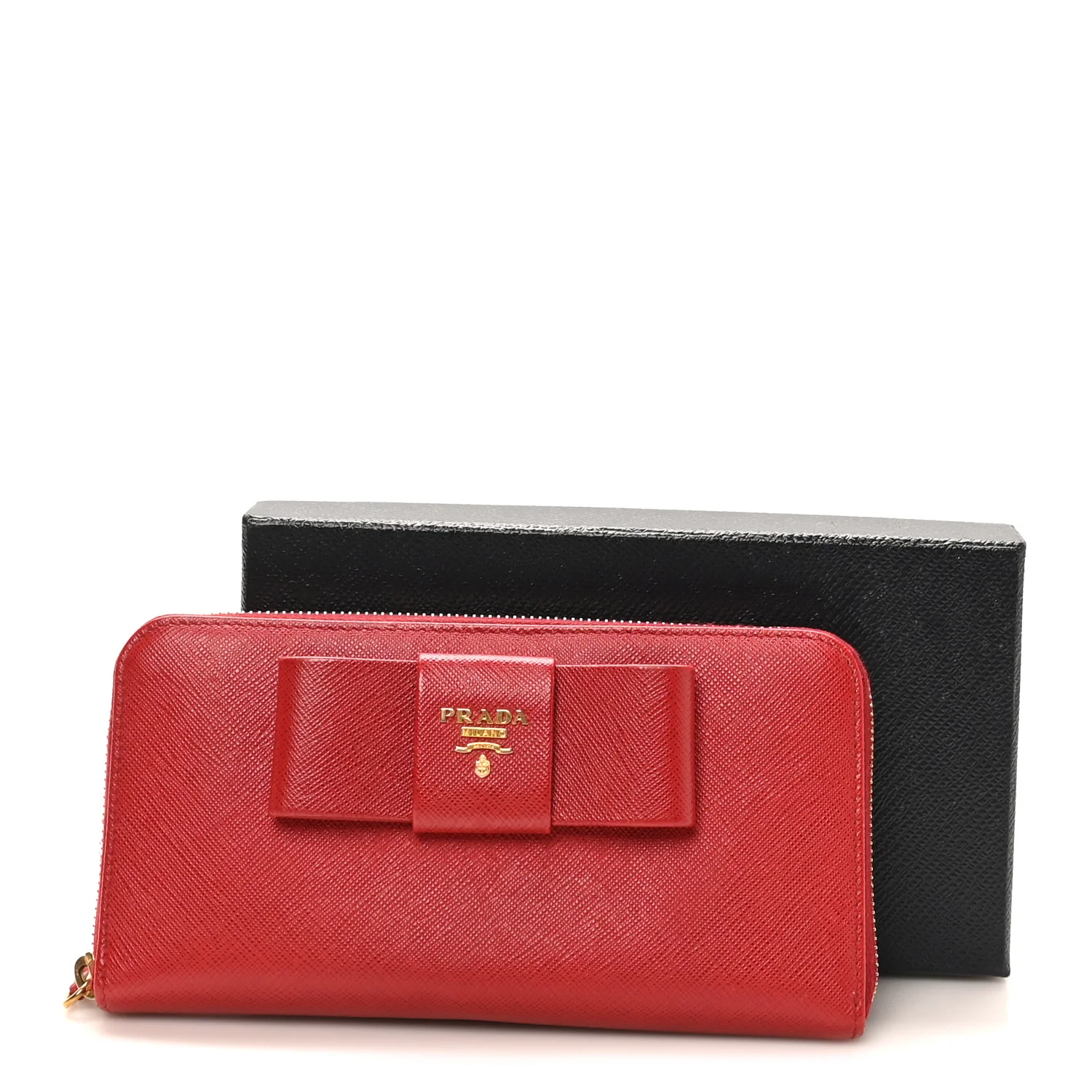 Saffiano Fiocco Bow Zip Around Wallet Fuoco - Image 8