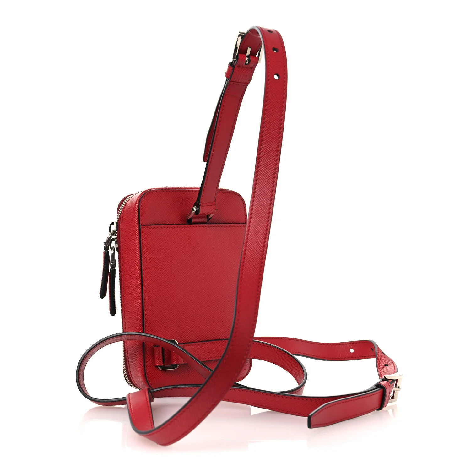Saffiano Harness Crossbody Travel Pouch Fuoco - Image 2