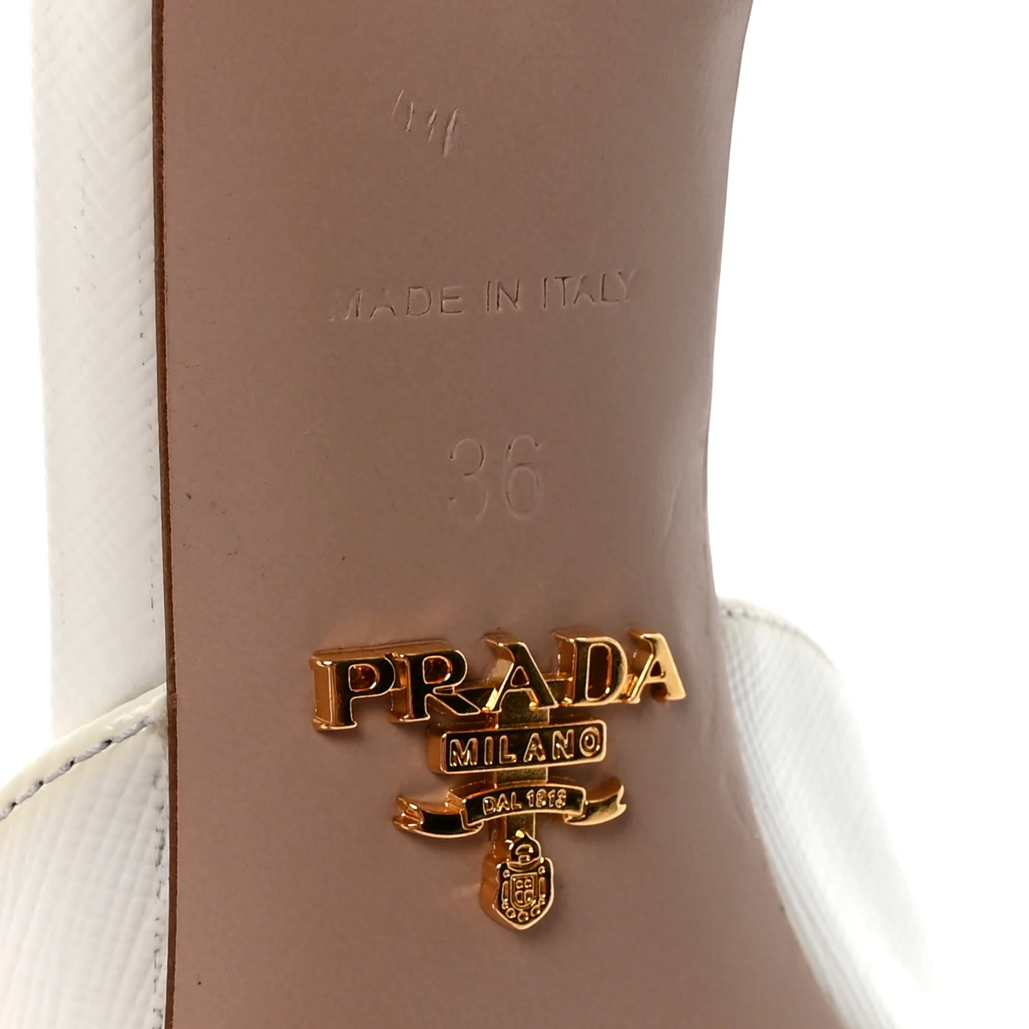 Saffiano Logo Pointed Toe 50mm Mules 36 White - Image 7