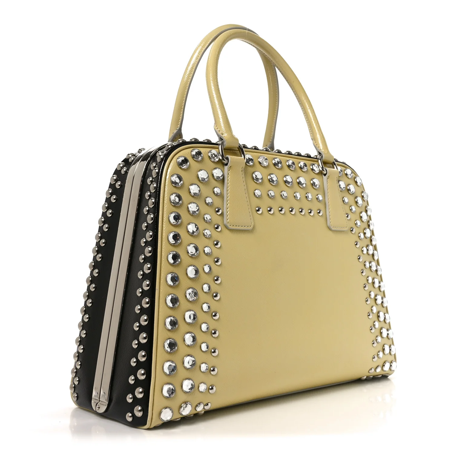 Saffiano Lux Crystal Pyramid Bag Talco Black - Image 3