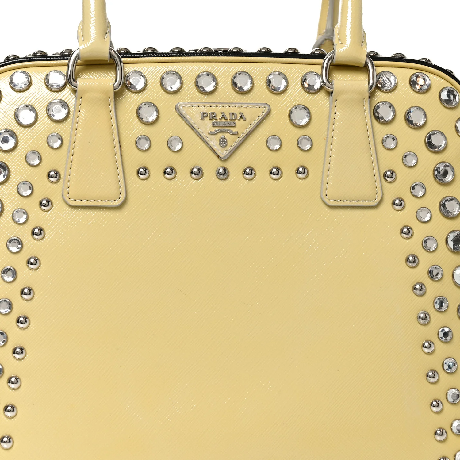 Saffiano Lux Crystal Pyramid Bag Talco Black - Image 7