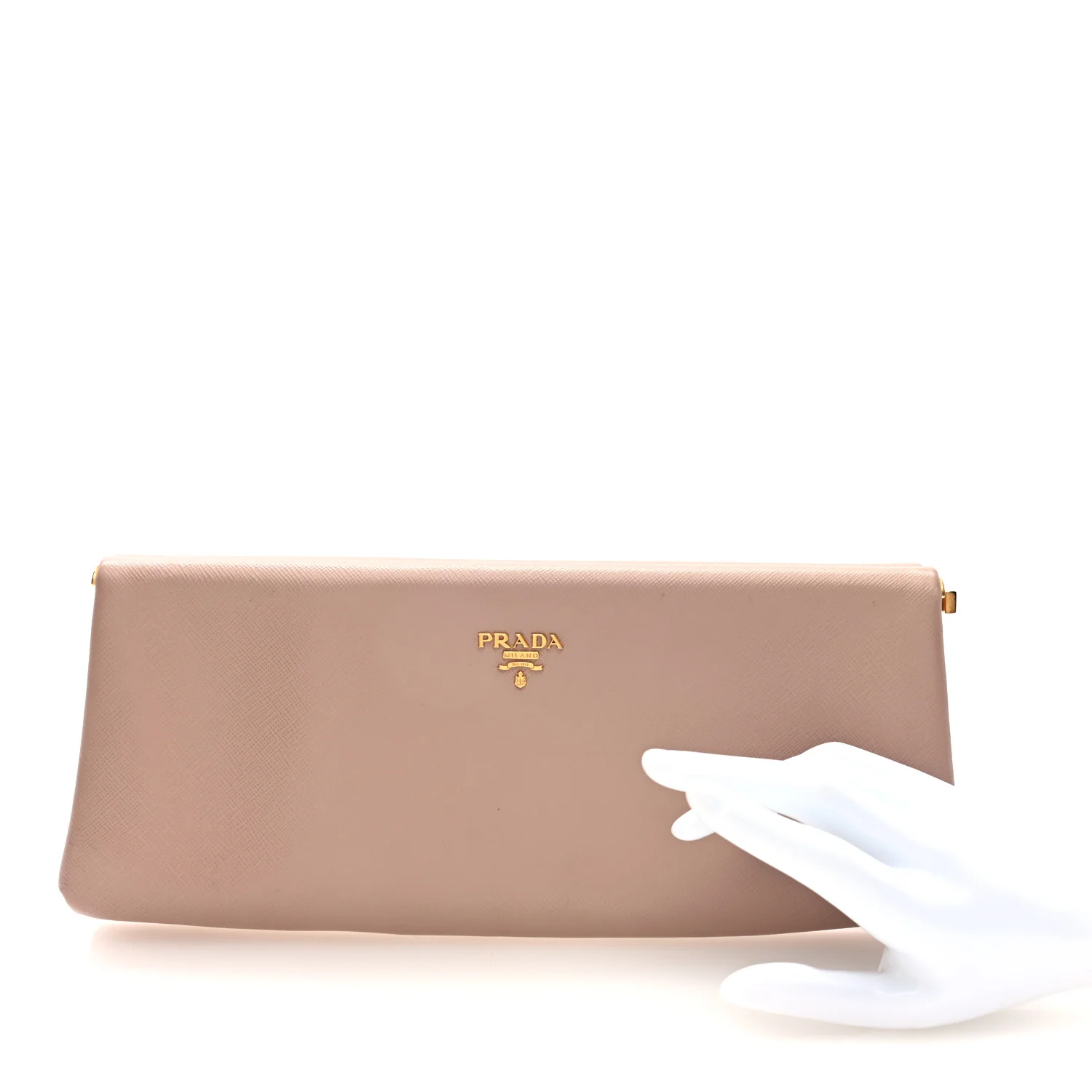 Saffiano Lux East West Frame Clutch Cipria - Image 2