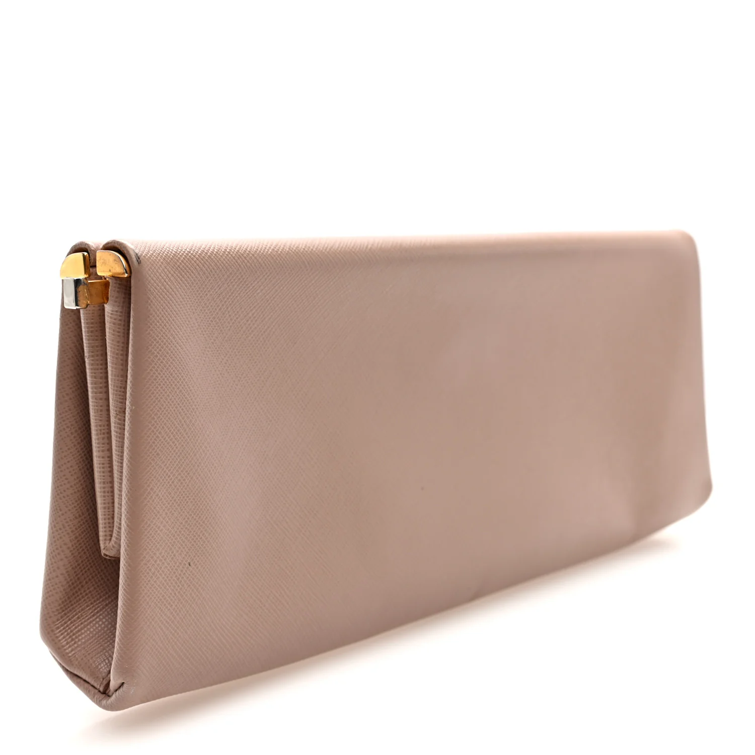 Saffiano Lux East West Frame Clutch Cipria - Image 3