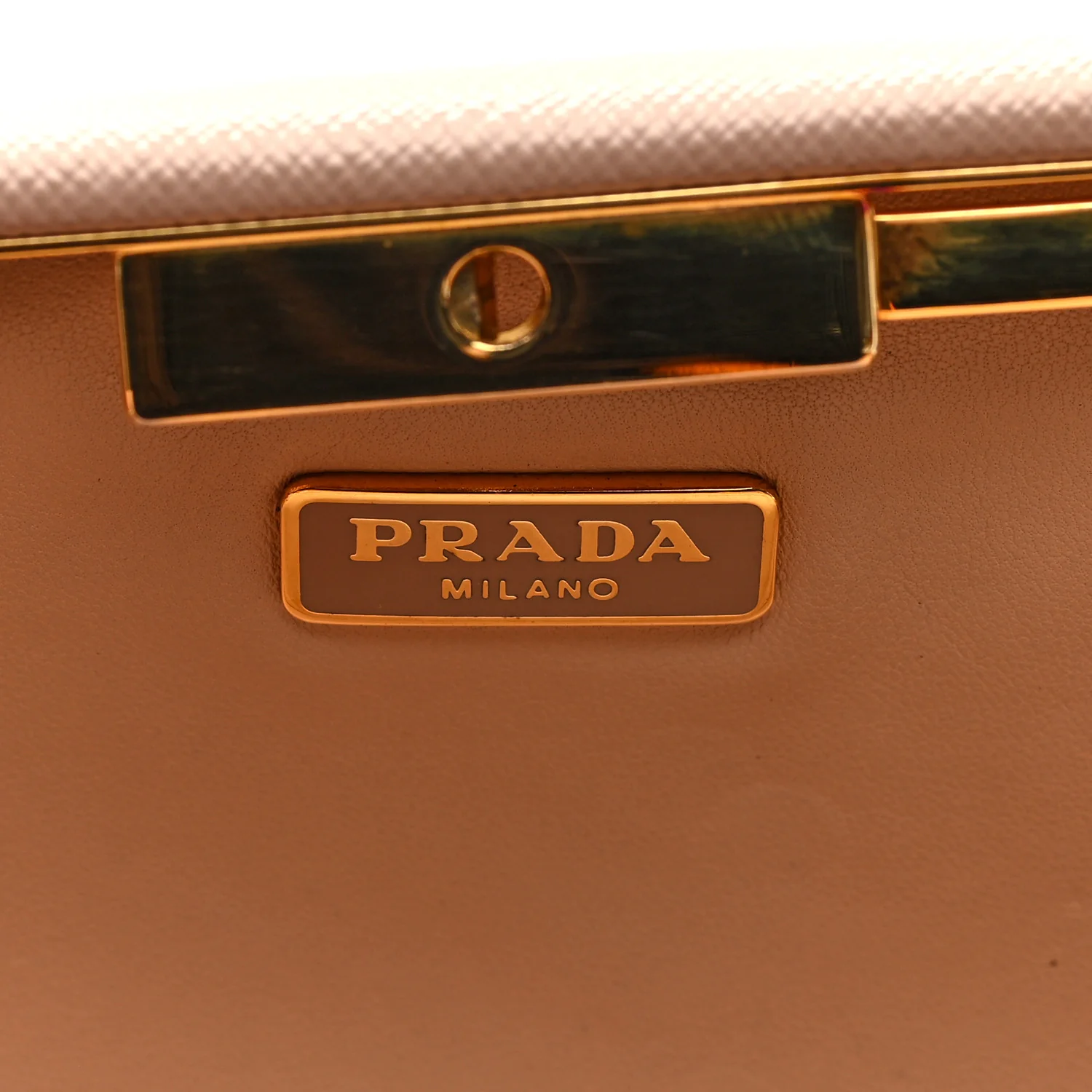 Saffiano Lux East West Frame Clutch Cipria - Image 6