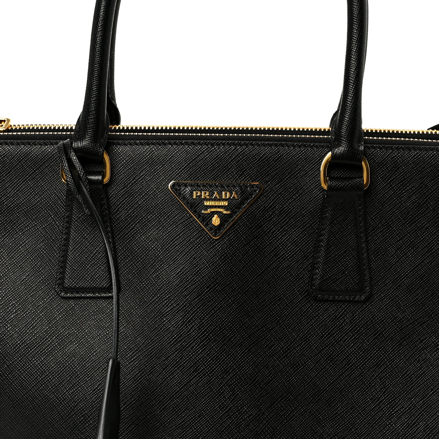 Saffiano Lux Large Galleria Double Zip Tote Black - Image 8