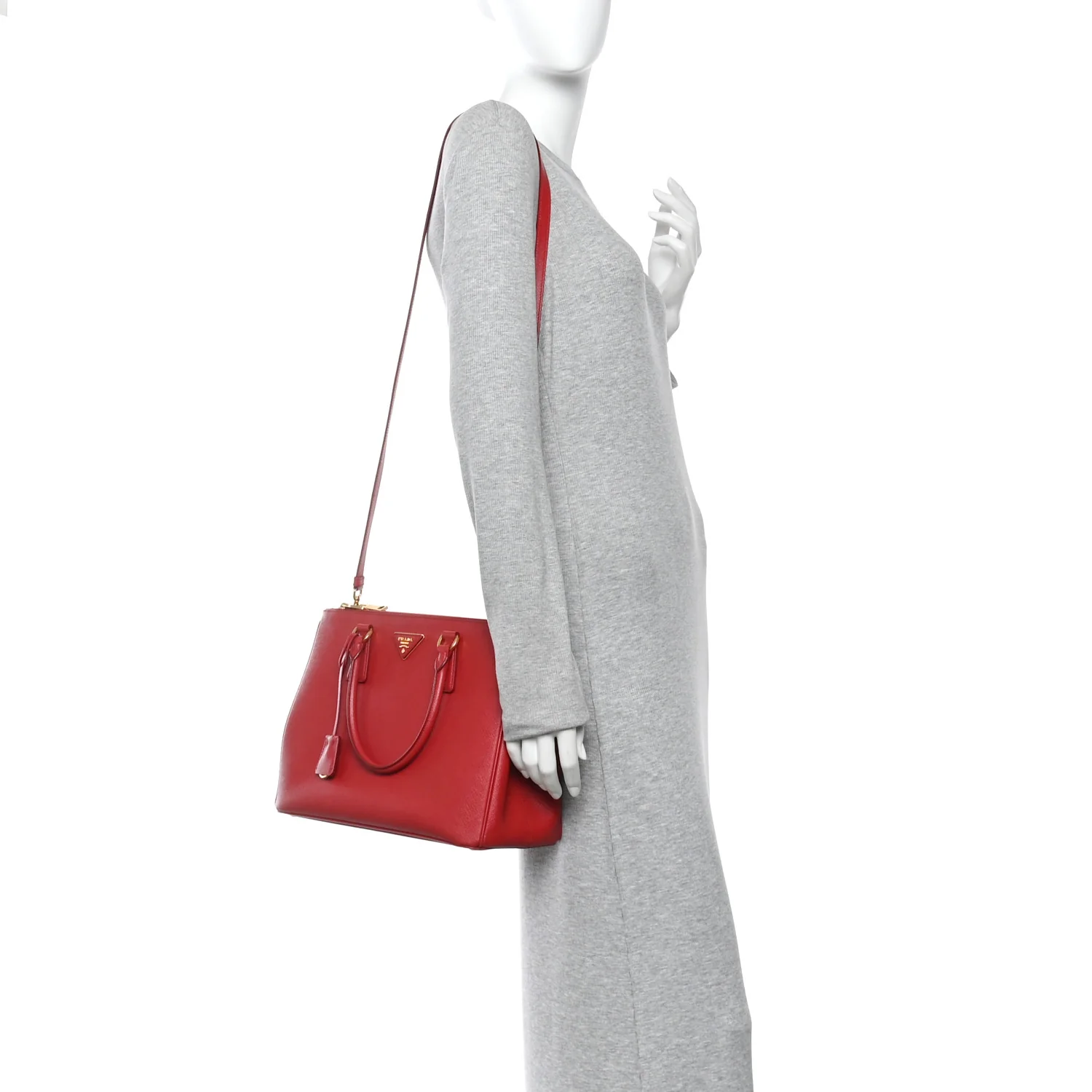 Saffiano Lux Large Galleria Double Zip Tote Fuoco - Image 2