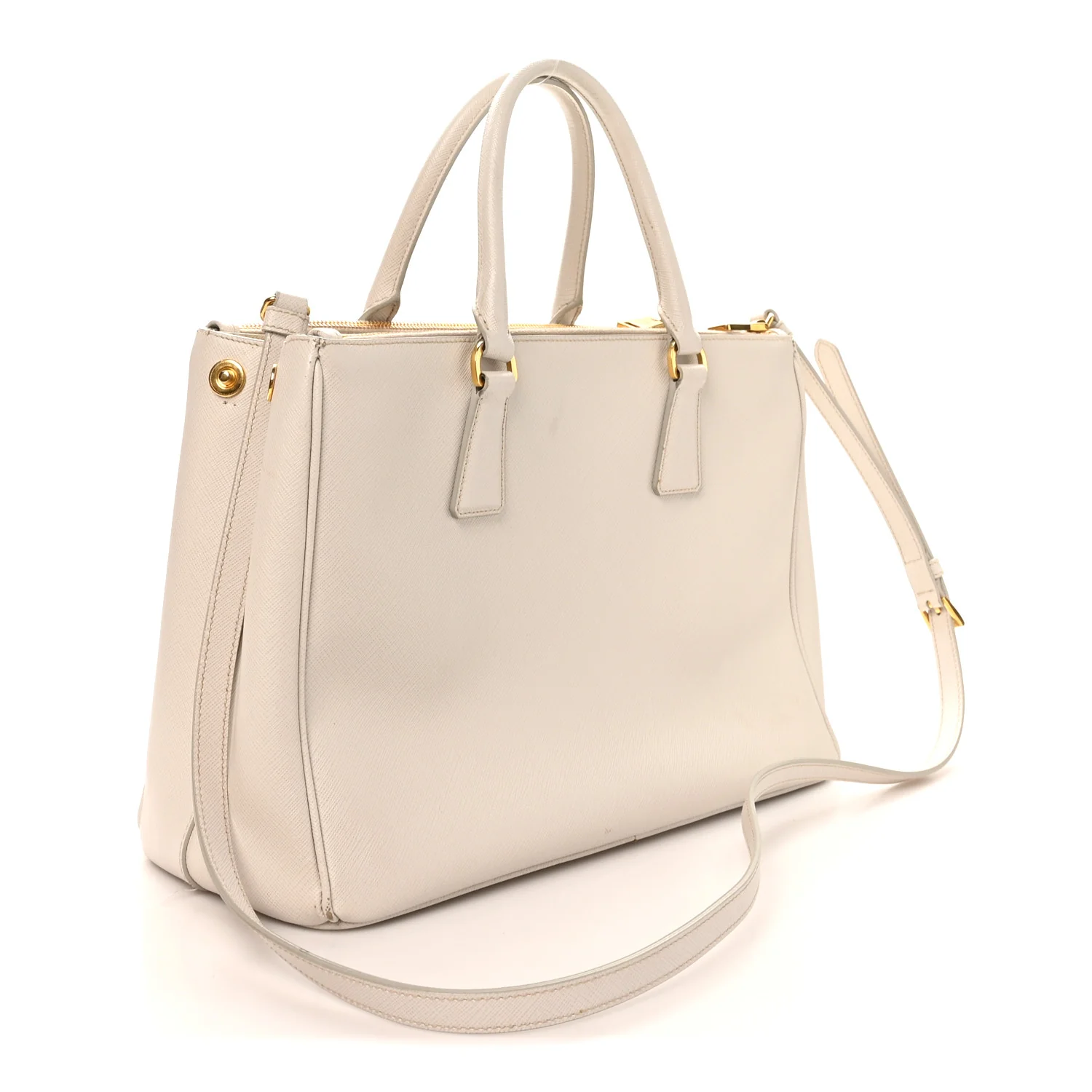 Saffiano Lux Medium Galleria Double Zip Tote Talco - Image 3