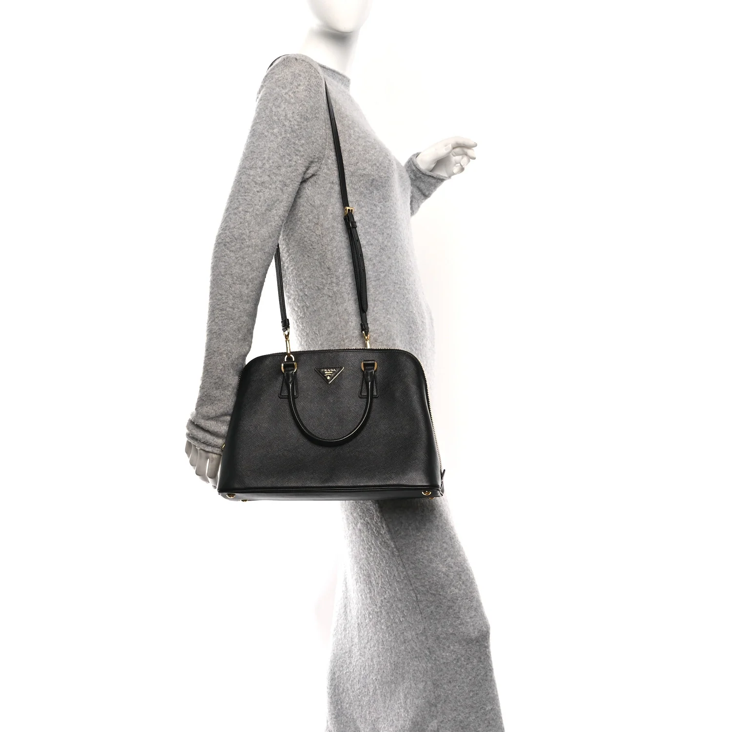 Saffiano Lux Medium Promenade Tote Black - Image 2