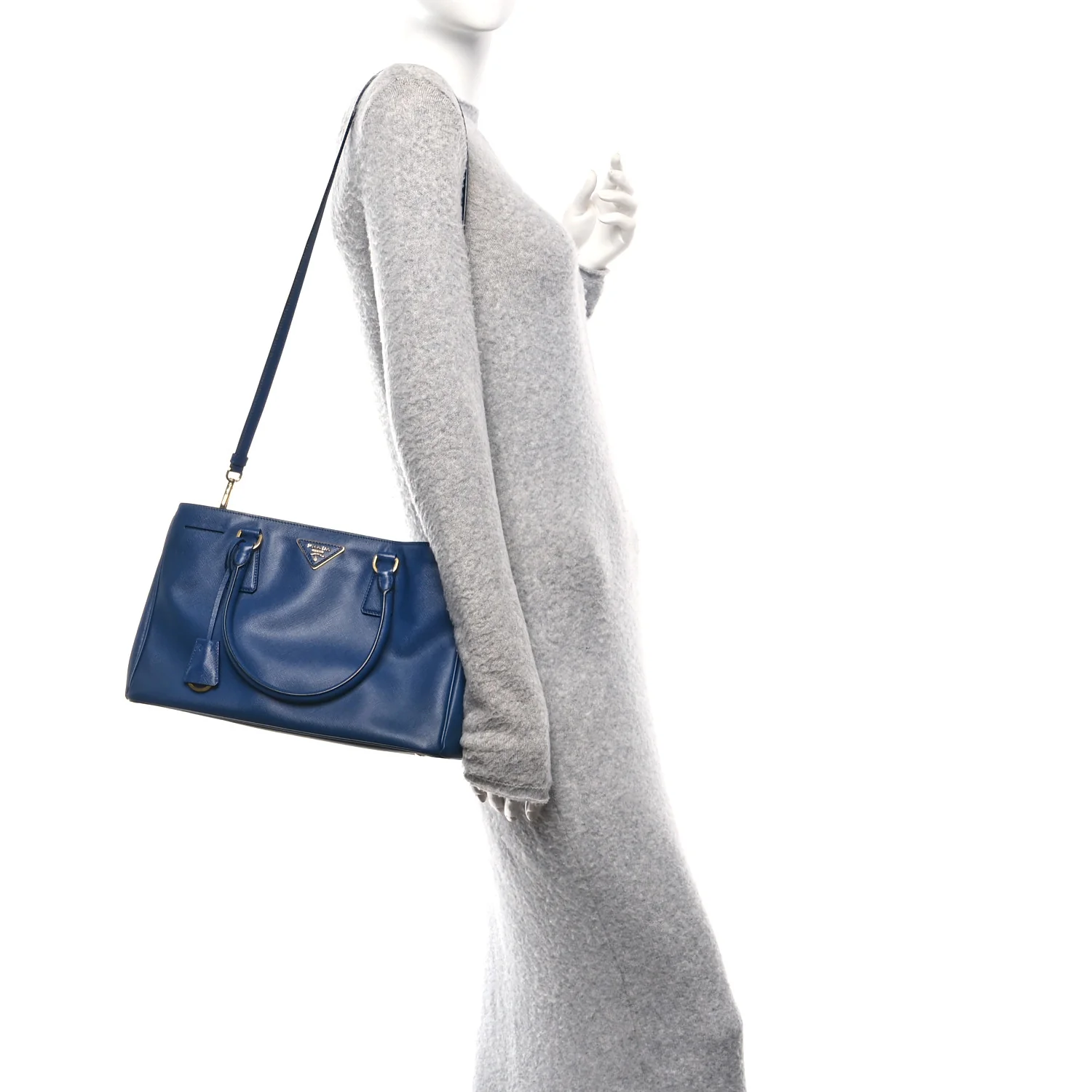 Saffiano Lux Medium Tote Bluette - Image 2