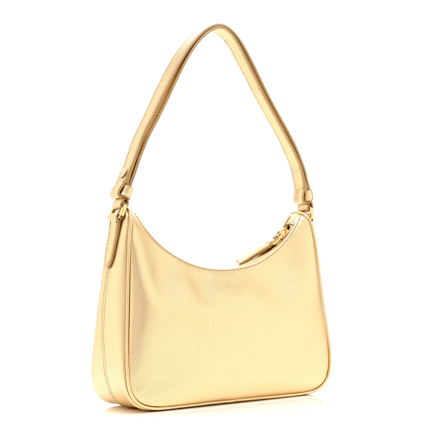 Saffiano Lux Mini Re-Edition Shoulder Bag Platino - Image 3