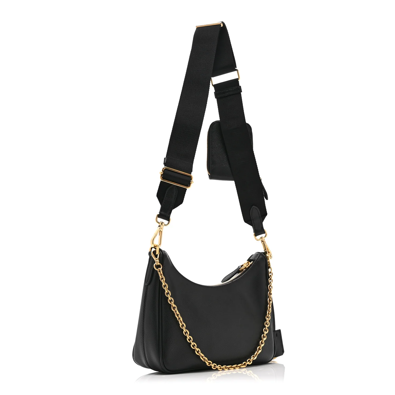 Saffiano Lux Re-Edition 2005 Shoulder Bag Black - Image 3