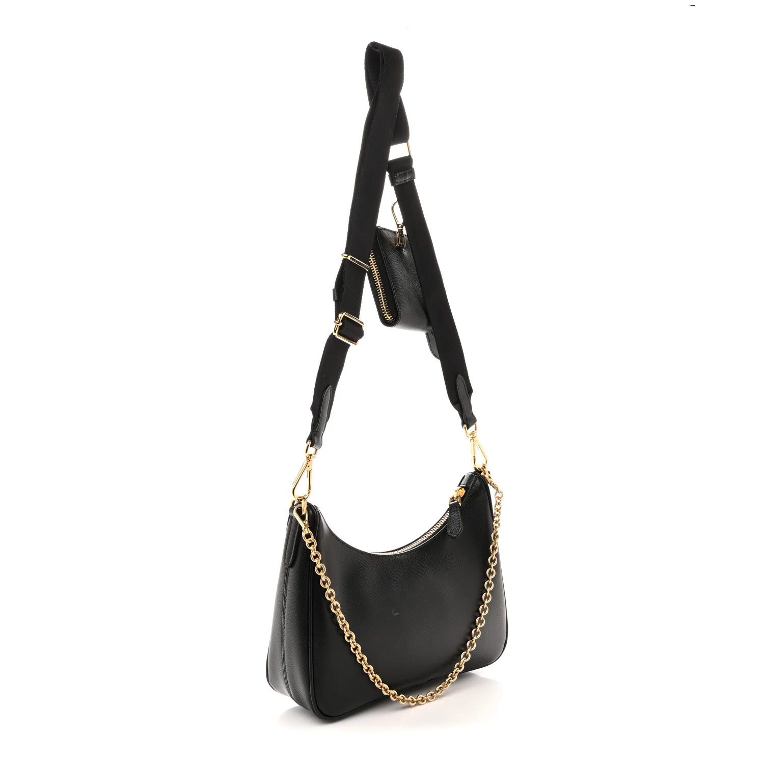 Saffiano Lux Re-Edition 2005 Shoulder Bag Black - Image 3