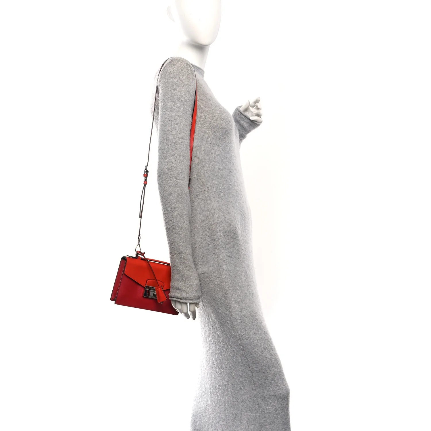 Saffiano Lux Sound Shoulder Bag Fuoco Lacca - Image 2