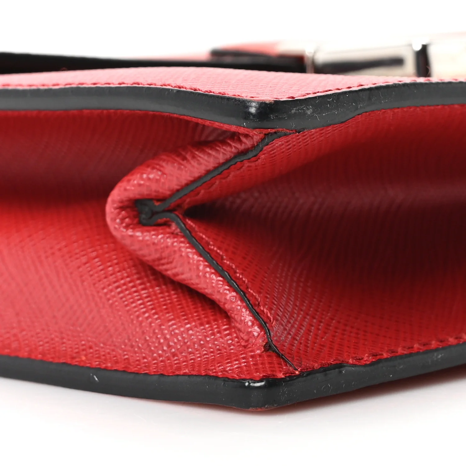Saffiano Lux Sound Shoulder Bag Fuoco Lacca - Image 8