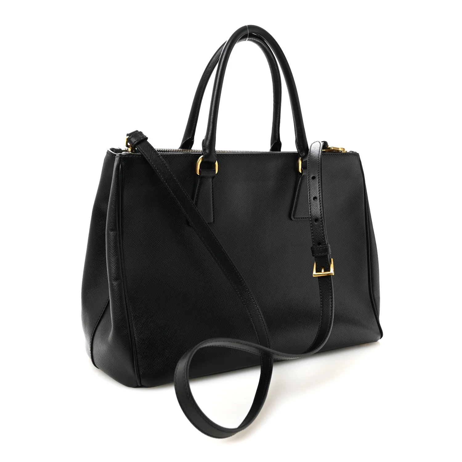 Saffiano Medium Galleria Double Zip Tote Black - Image 3