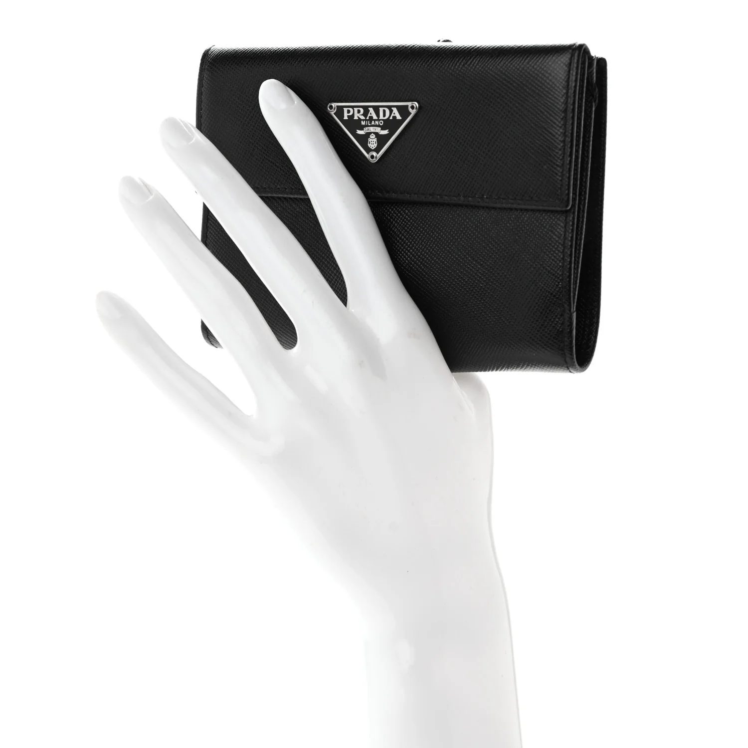 Saffiano Metal Compact Wallet Black - Image 2