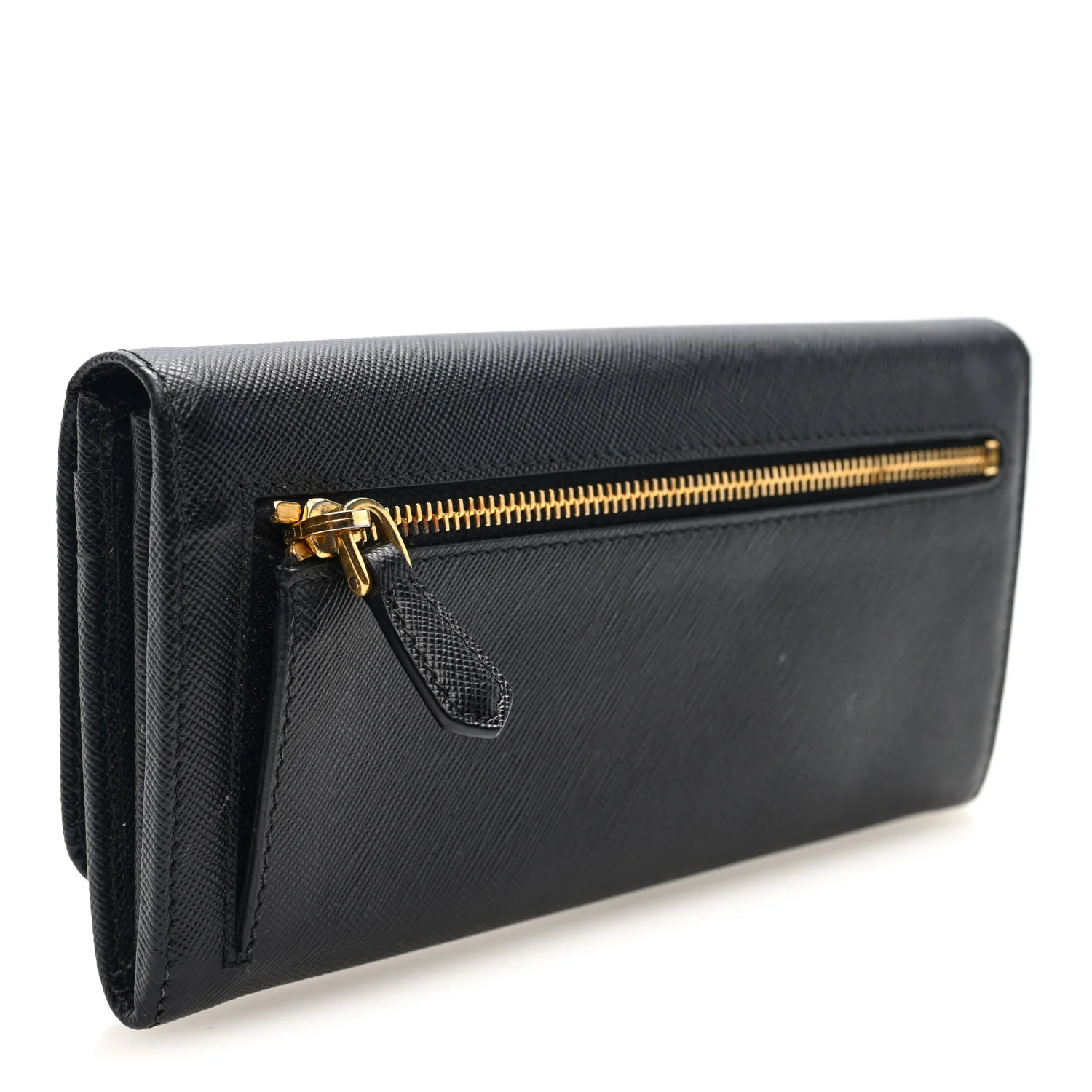 Saffiano Metal Continental Flap Wallet Black - Image 3