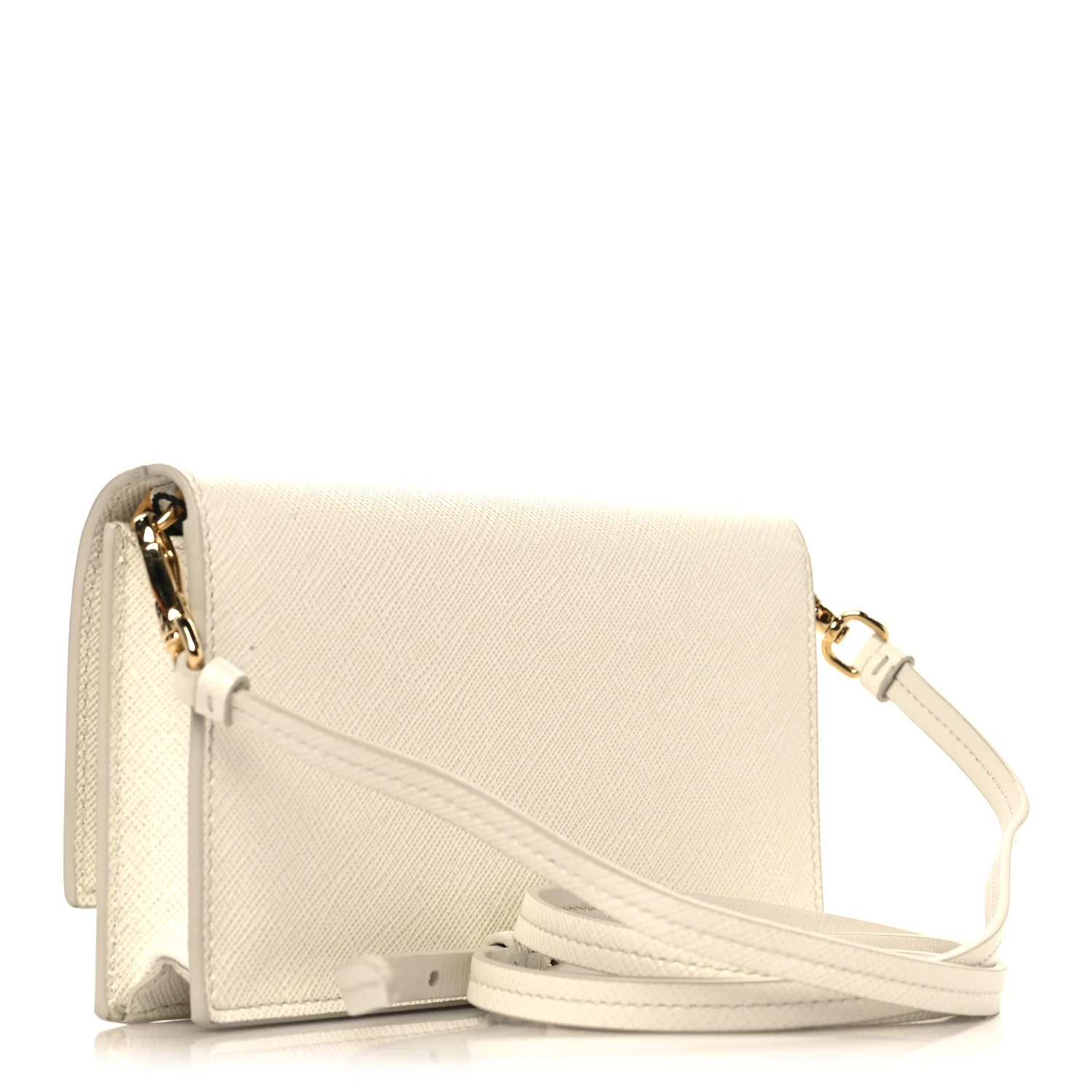 Saffiano Metal Triangle Logo Mini Bag Talco - Image 3