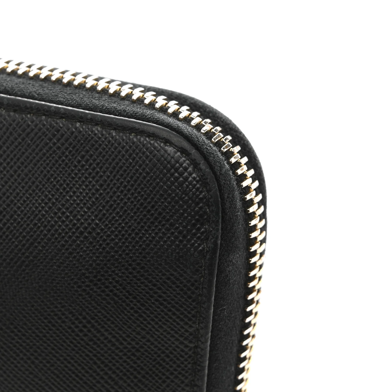 Saffiano Metal Zip Around Wallet Black - Image 10