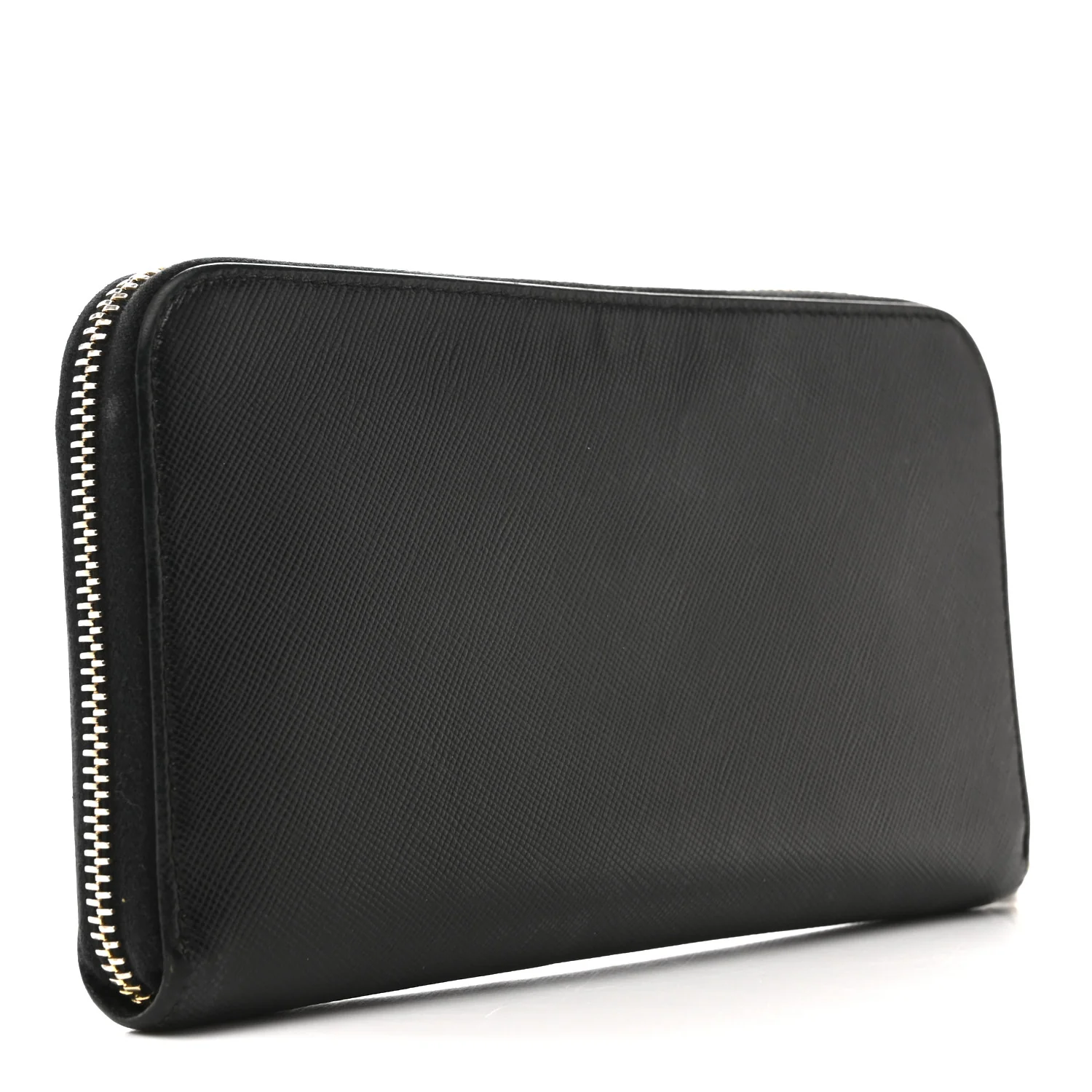 Saffiano Metal Zip Around Wallet Black - Image 3