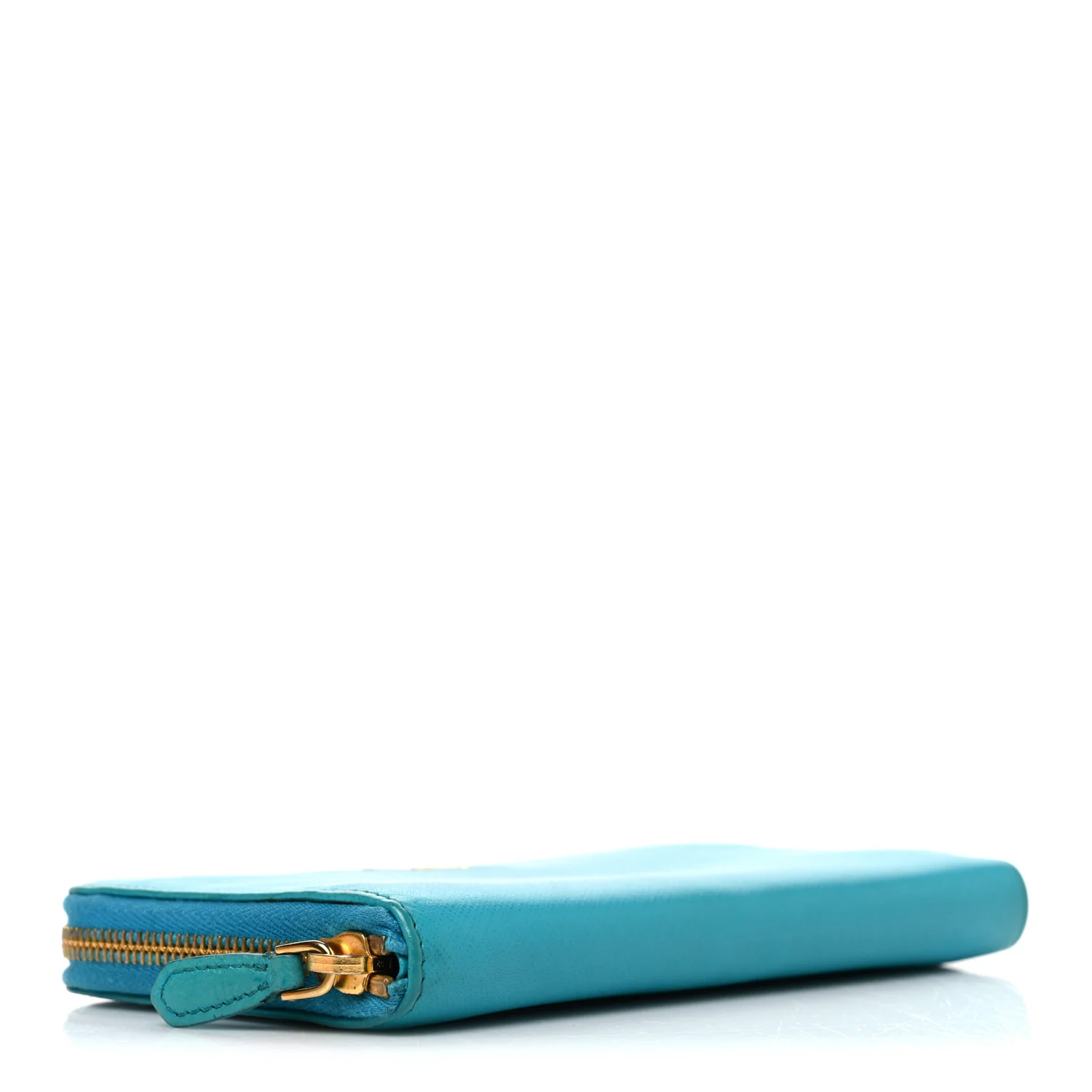 Saffiano Metal Zip Around Wallet Blue - Image 4