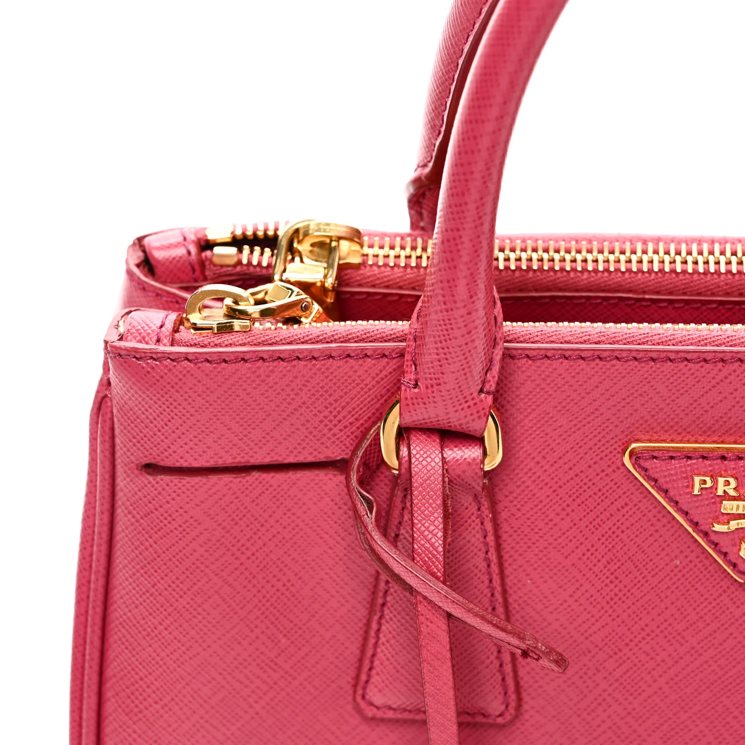 Saffiano Mini Galleria Double Zip Tote Peonia - Image 11