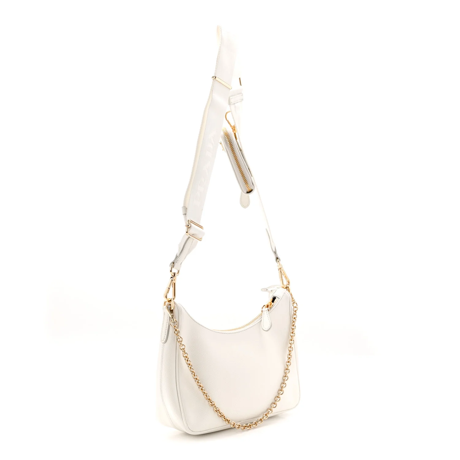 Saffiano Re-Edition 2005 Shoulder Bag White - Image 3