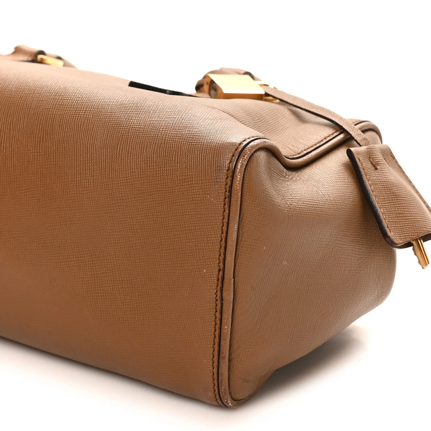 Saffiano Rectangular Shoulder Bag Brown - Image 10