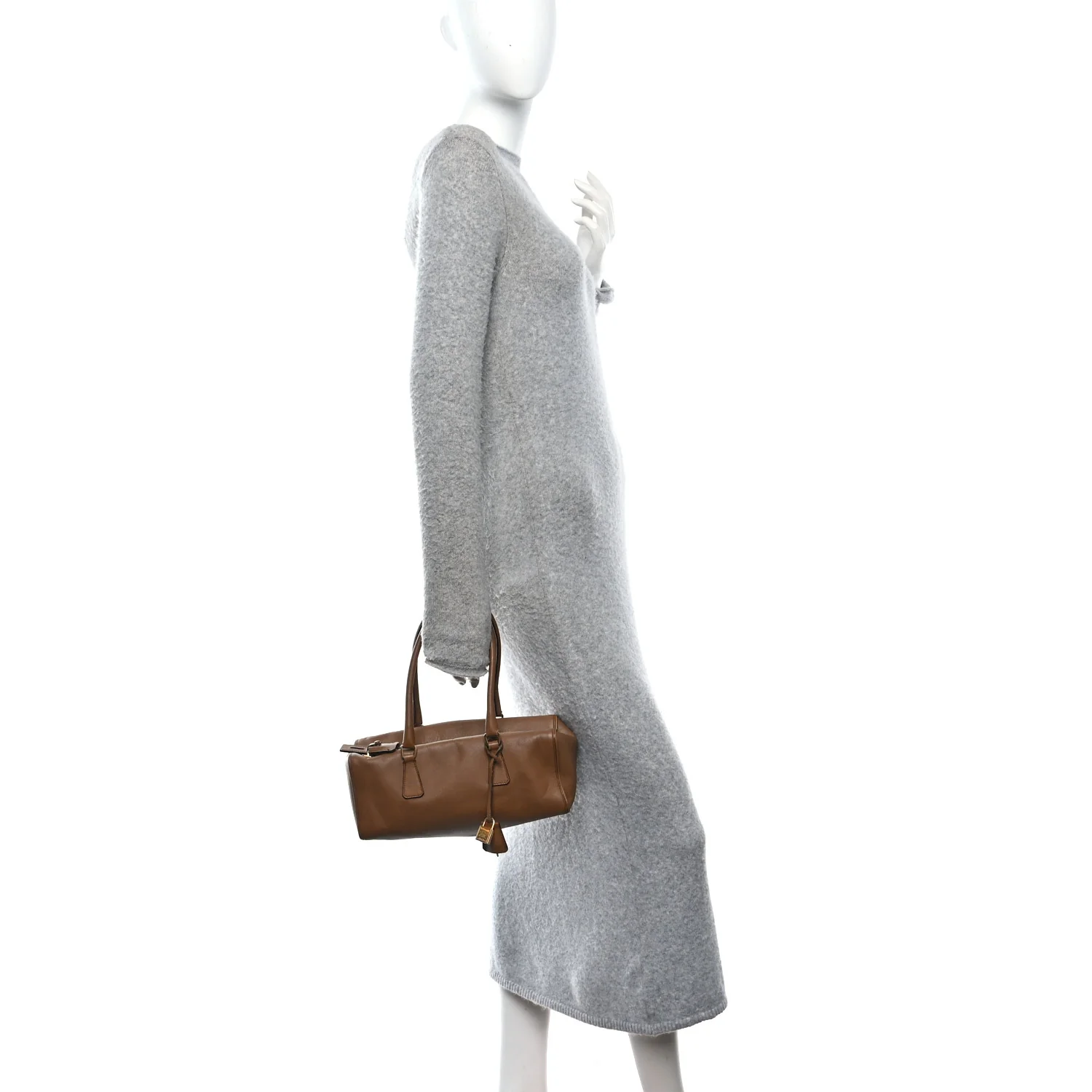 Saffiano Rectangular Shoulder Bag Brown - Image 2