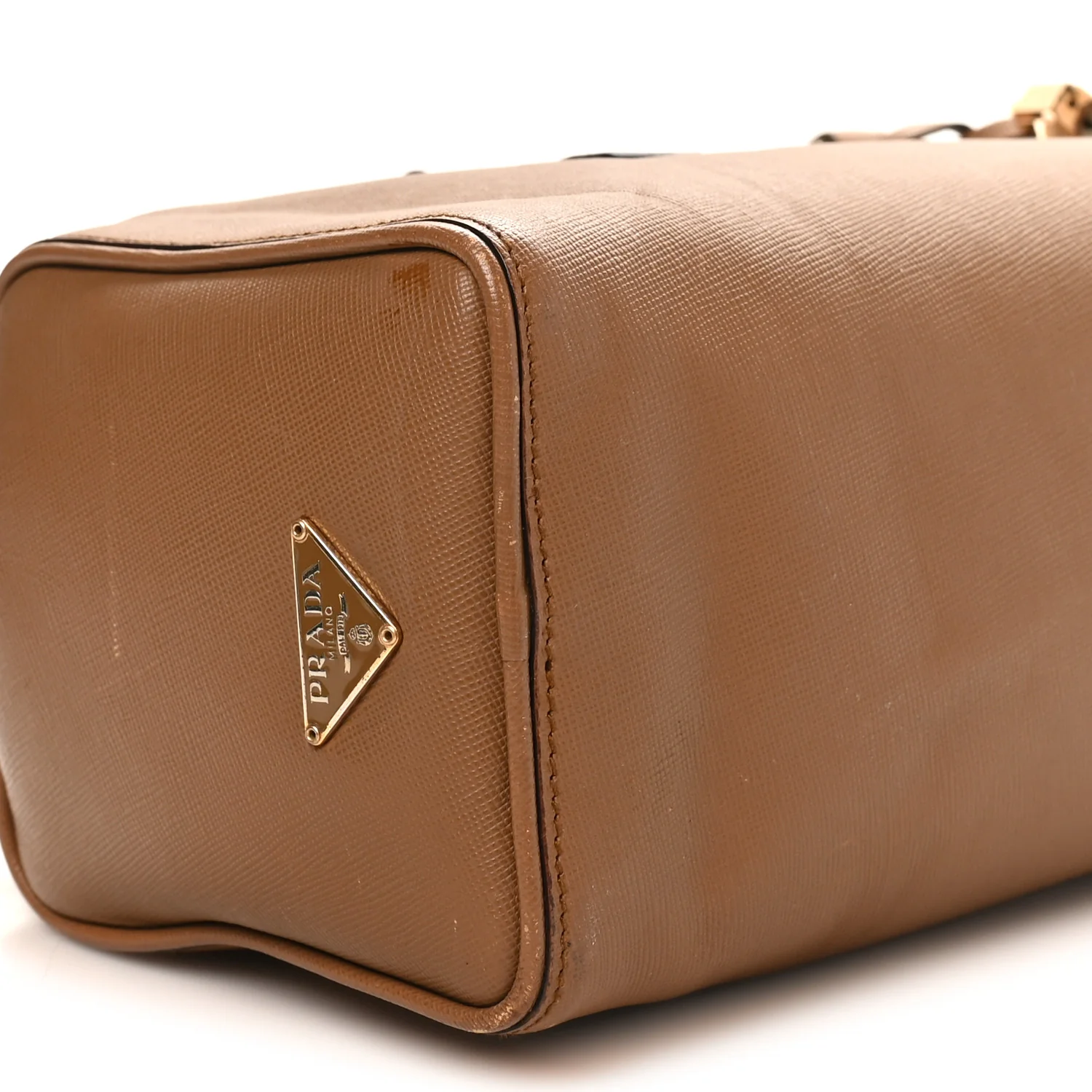 Saffiano Rectangular Shoulder Bag Brown - Image 9
