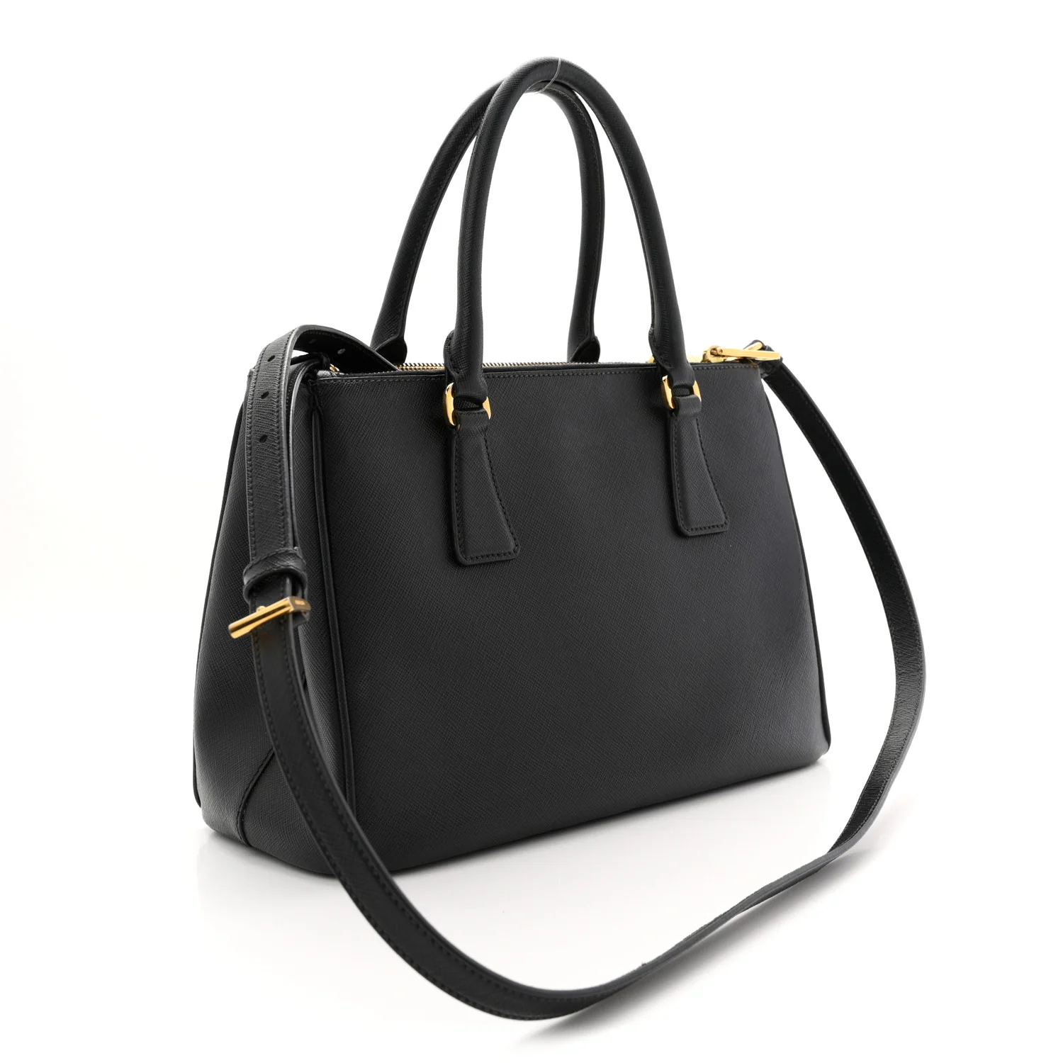 Saffiano Small Galleria Double Zip Tote Black - Image 3