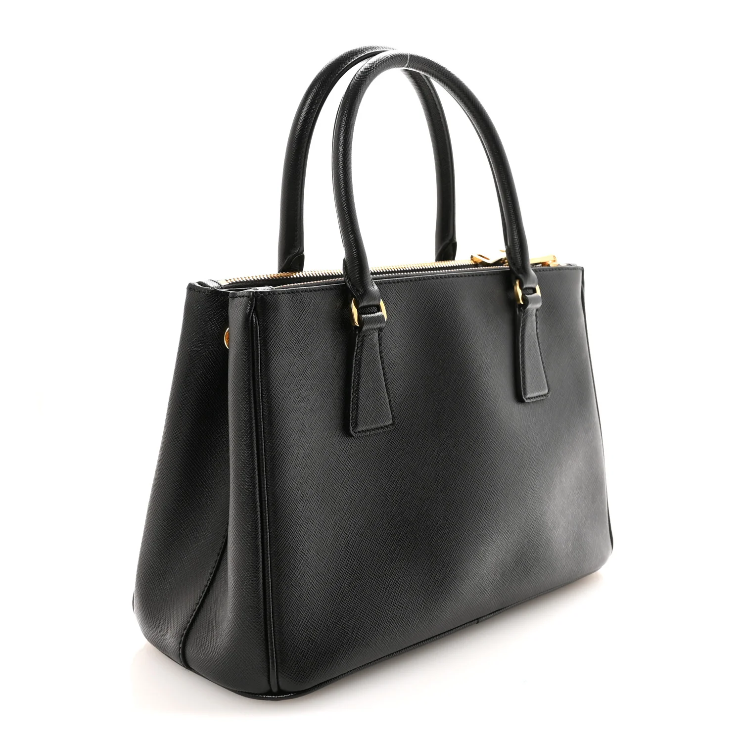 Saffiano Small Galleria Double Zip Tote Black - Image 3