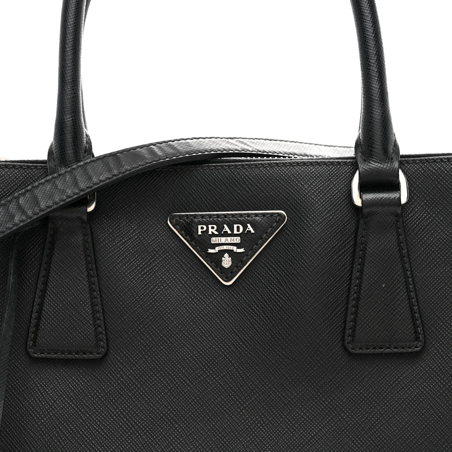 Saffiano Small Galleria Double Zip Tote Black Talco - Image 8