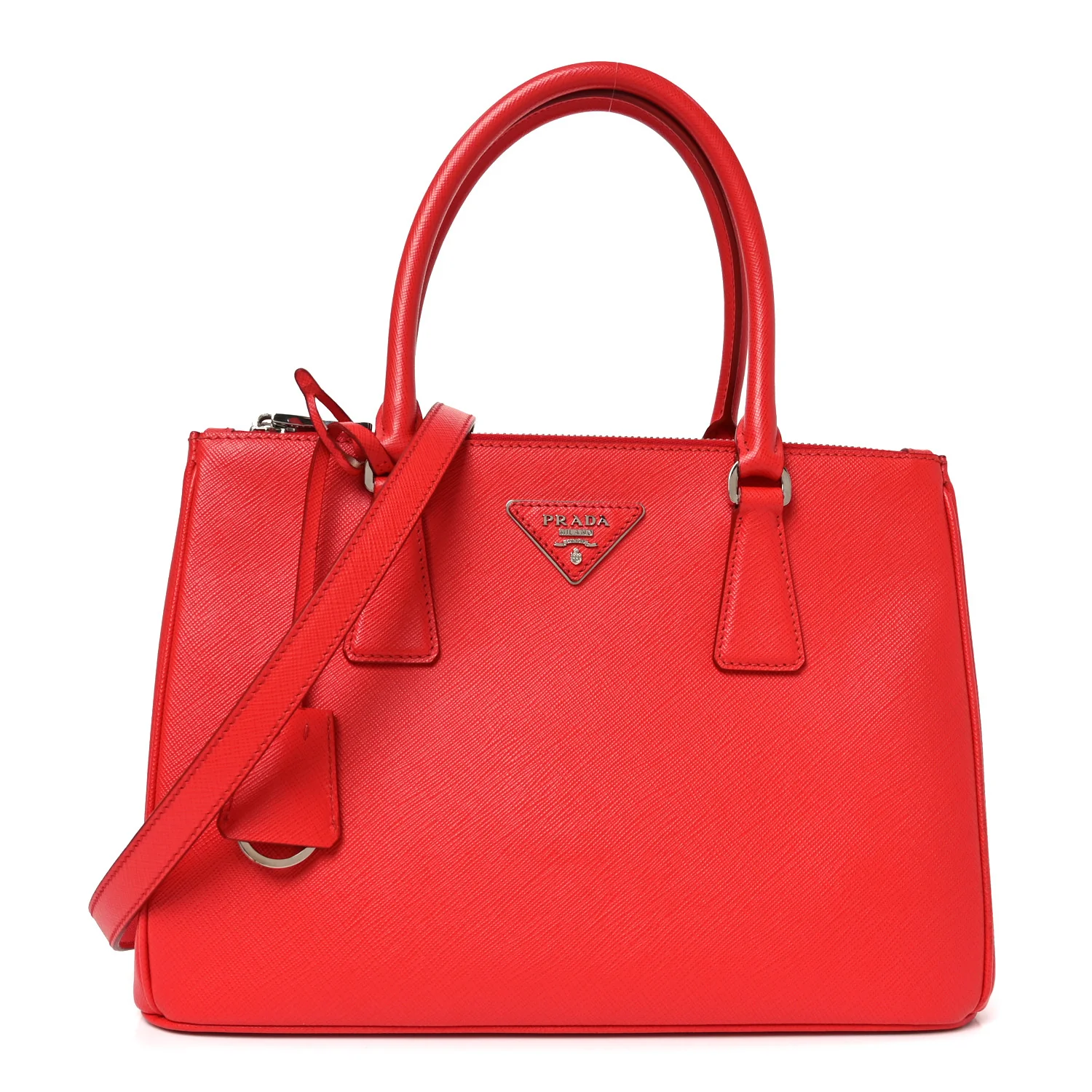 Saffiano Small Galleria Double Zip Tote Fuoco