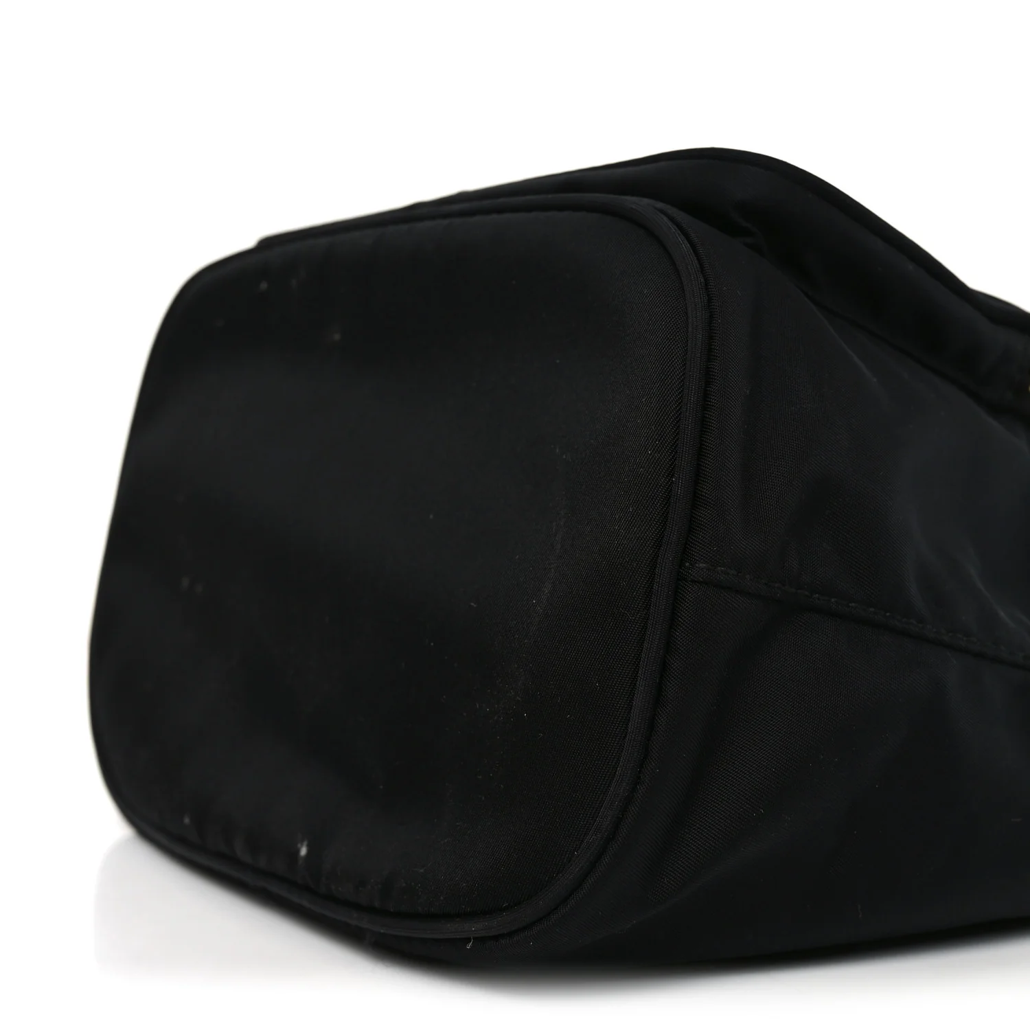 Saffiano Tessuto Nylon Mini Bucket Crossbody Bag Black - Image 9