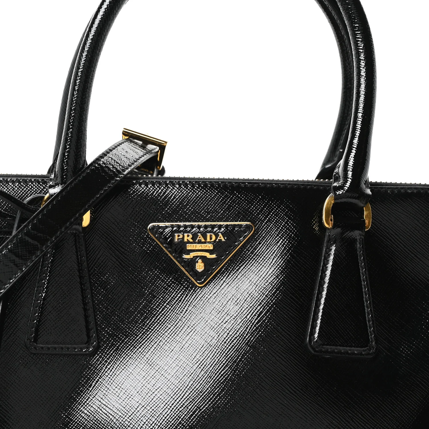 Saffiano Vernice Small Galleria Double Zip Tote Black - Image 8