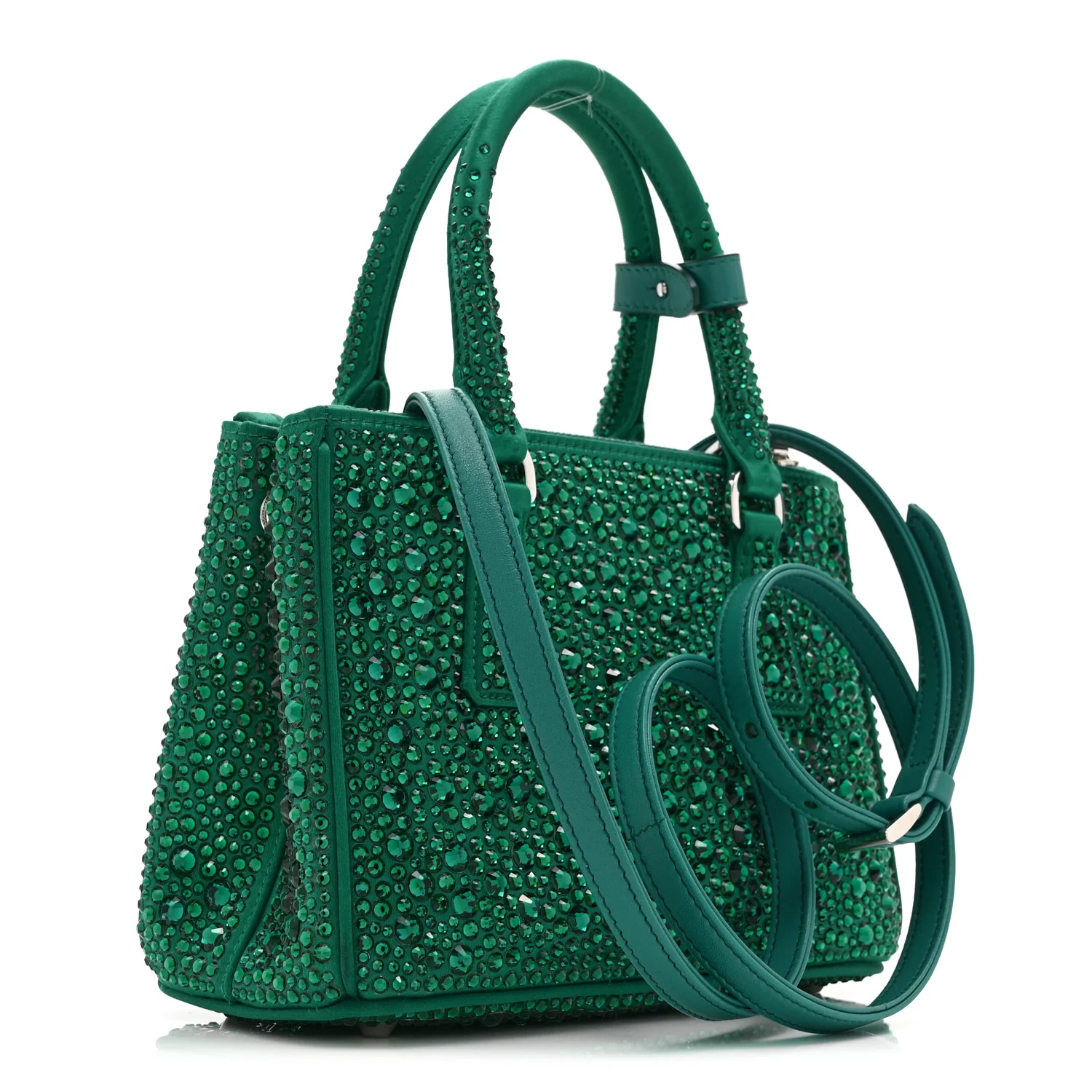 Satin Crystal Mini Galleria Double Zip Tote Mango - Image 3