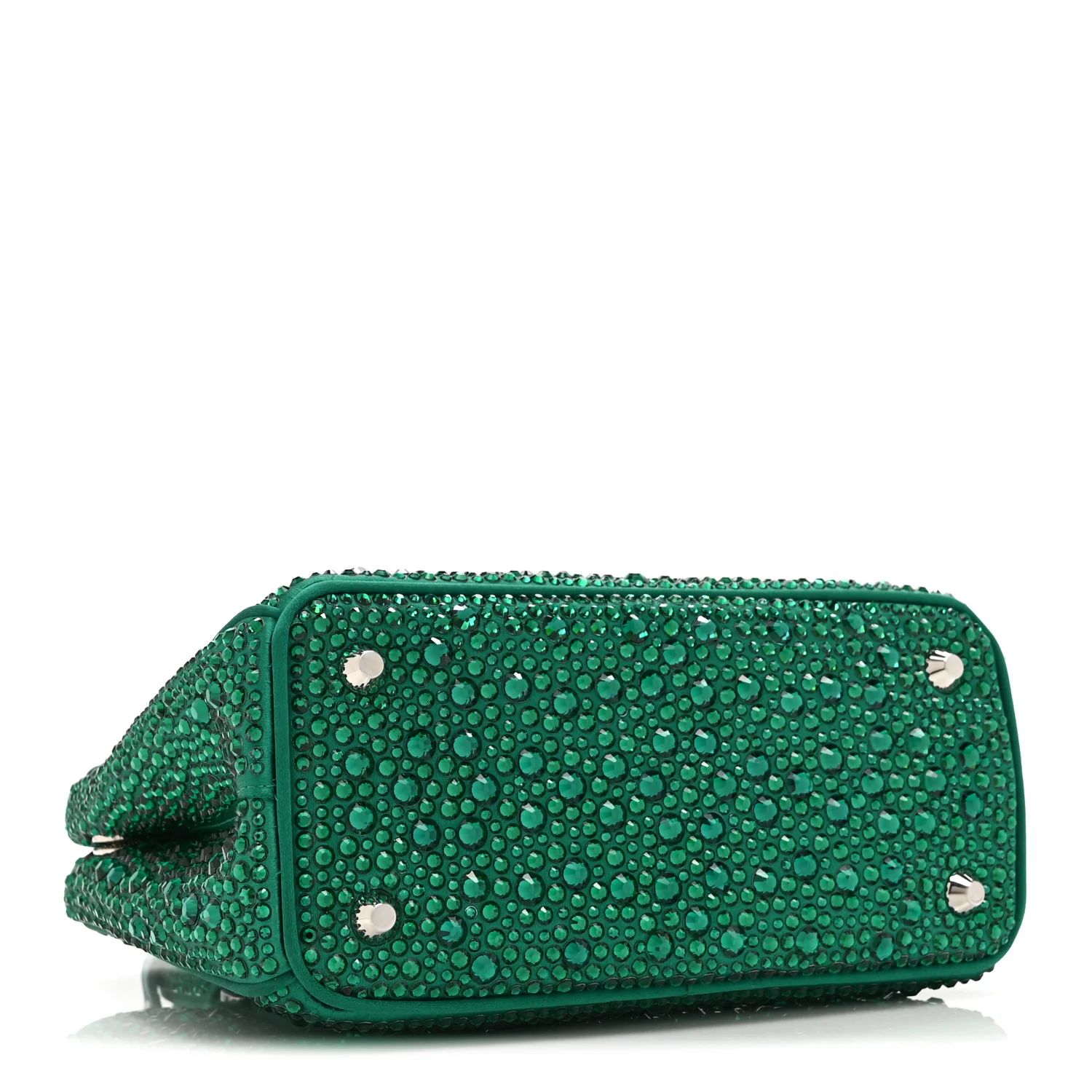 Satin Crystal Mini Galleria Double Zip Tote Mango - Image 4