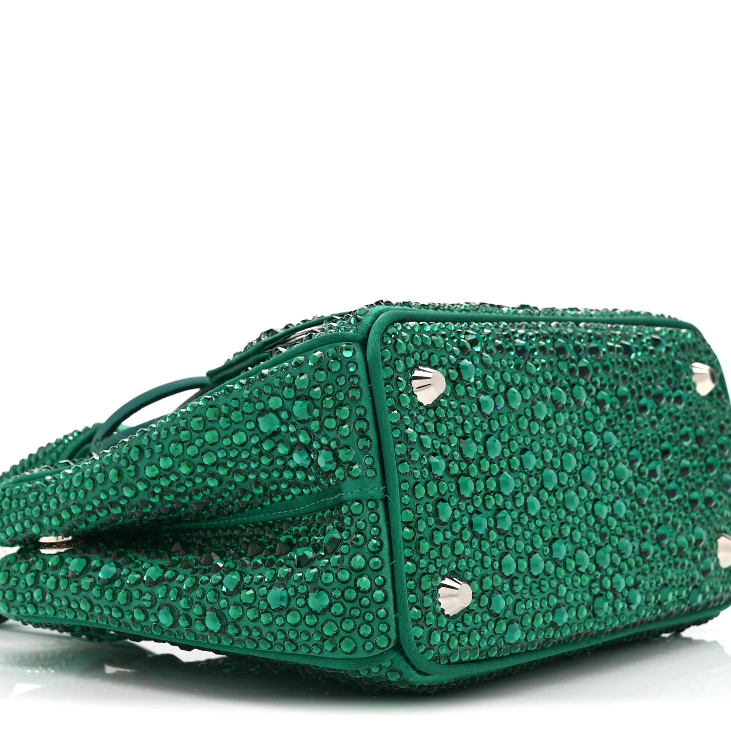 Satin Crystal Mini Galleria Double Zip Tote Mango - Image 9