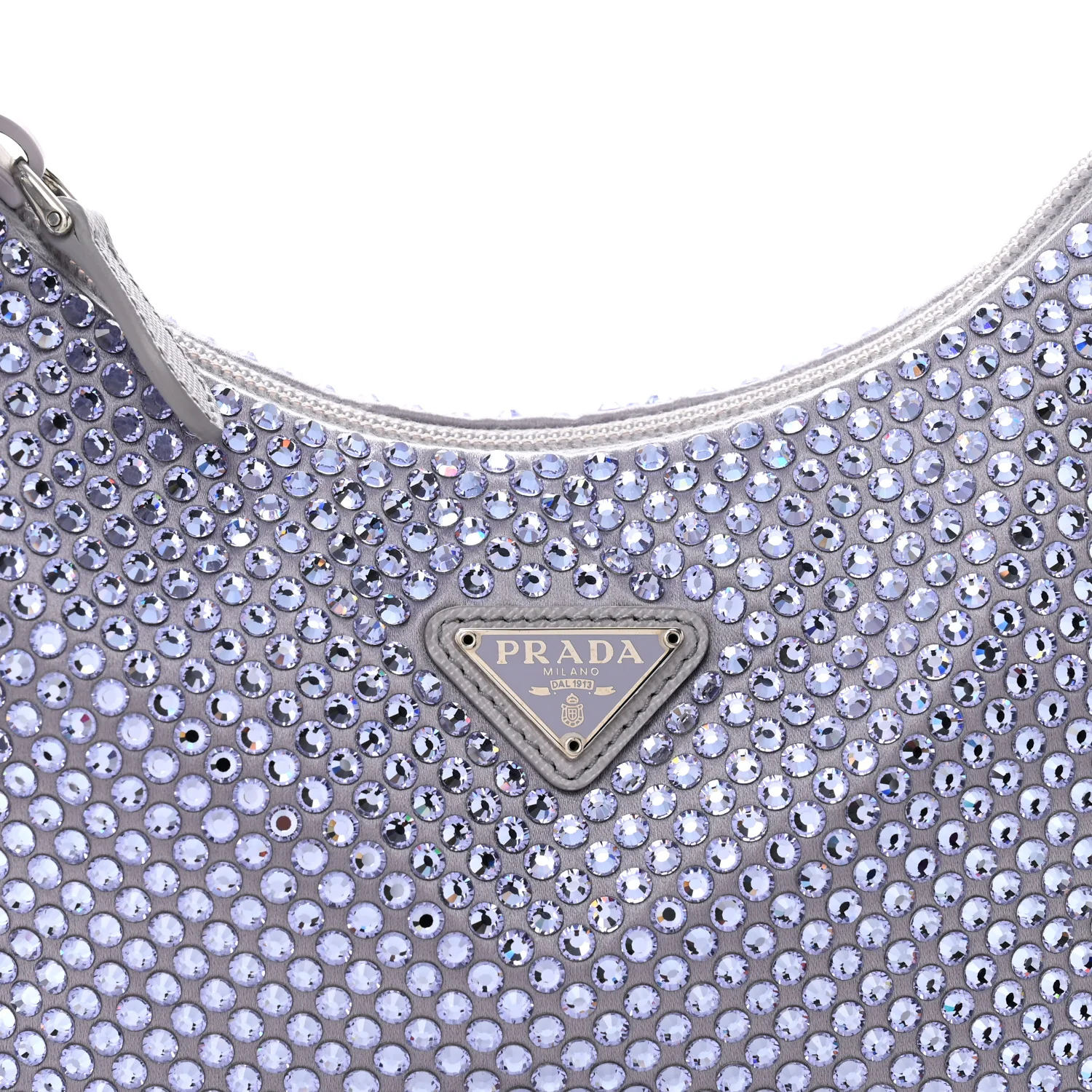 Satin Crystal Mini Re-Edition 2000 Bag Glicine - Image 8