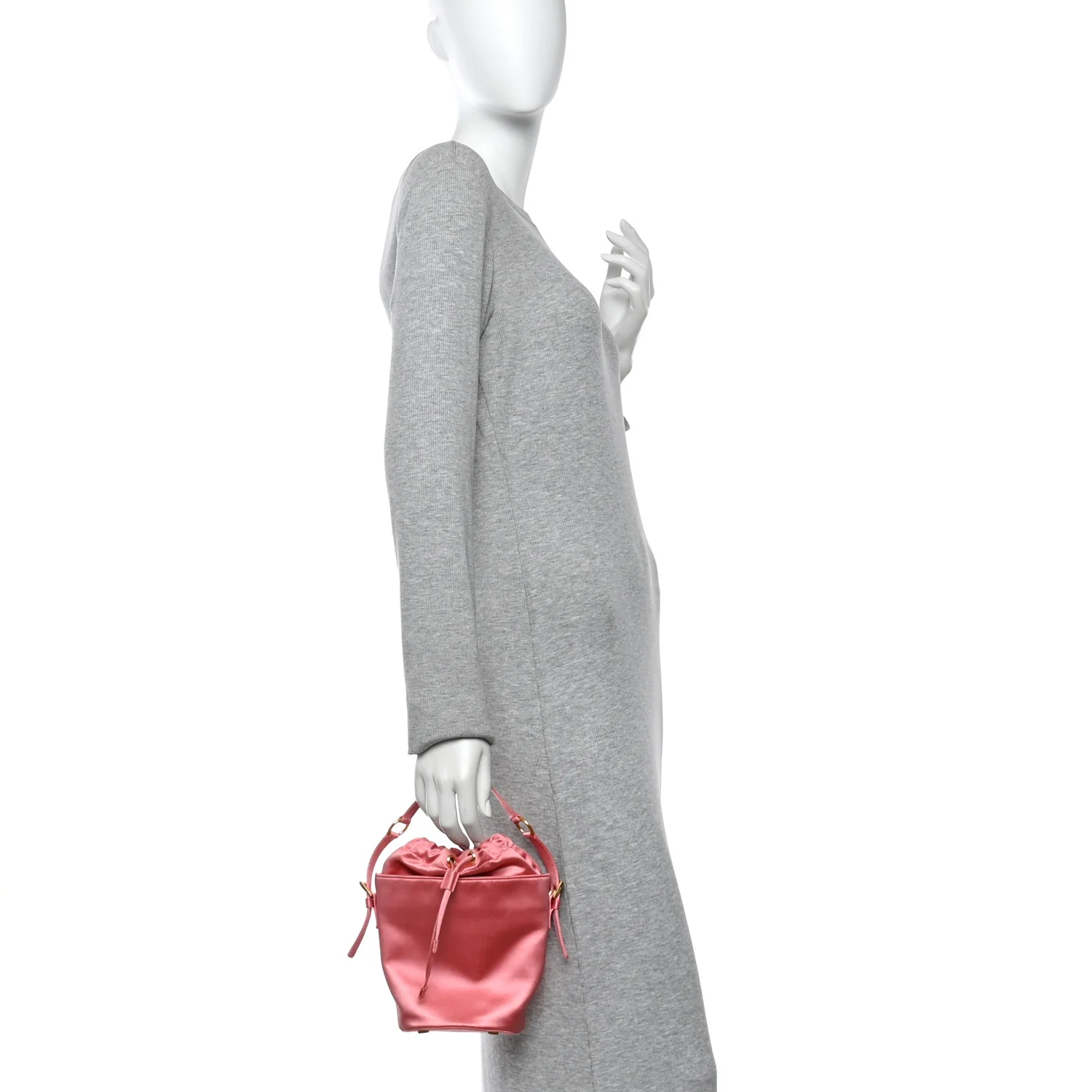 Satin Raso Bucket Bag Pink - Image 2