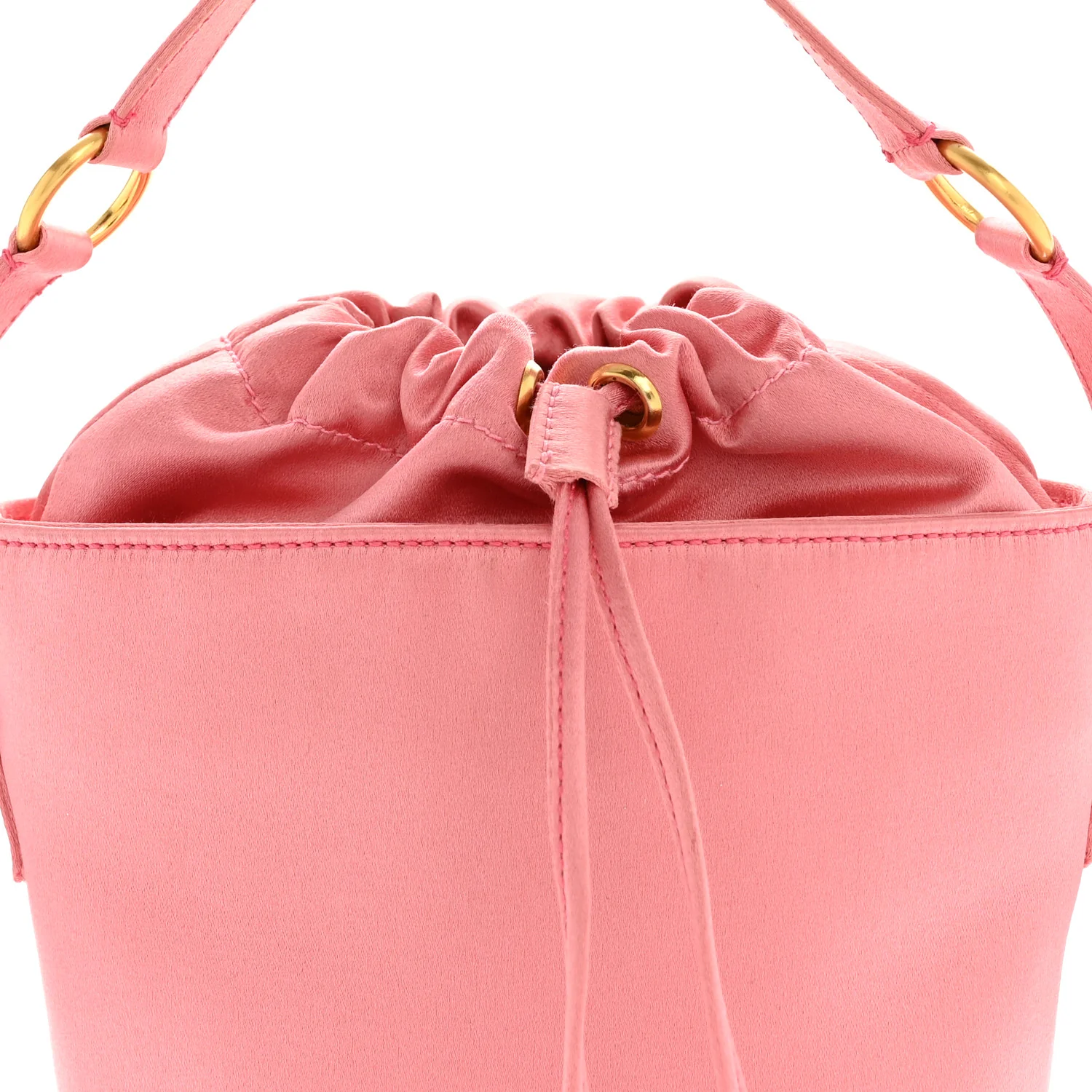 Satin Raso Bucket Bag Pink - Image 7
