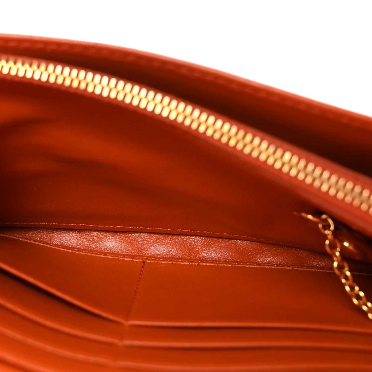 Soft Calf Quilted Continental Flap Wallet Orange - Image 6