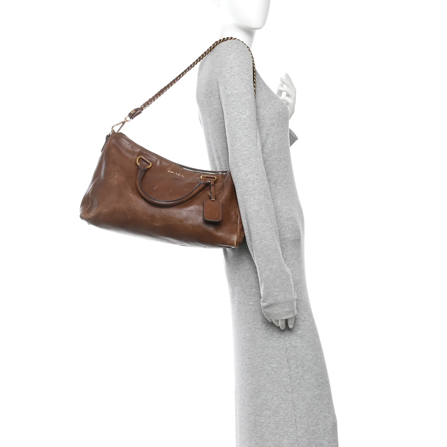 Soft Calf Shopping Tote Brown - Image 2