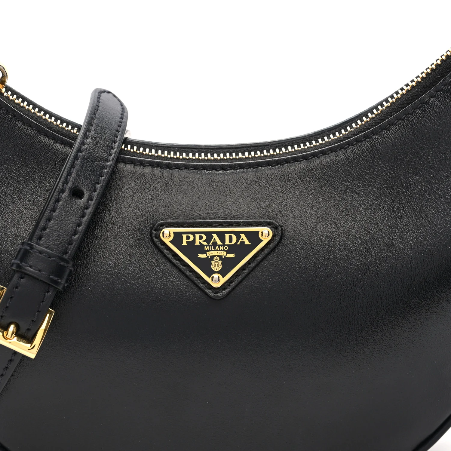 Soft Calfskin Arque Shoulder Bag Black - Image 7