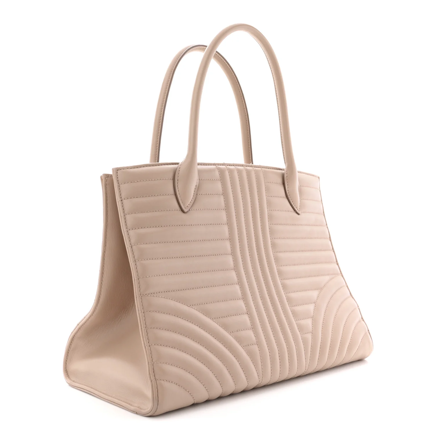 Soft Calfskin Impunture Diagramme Tote Cipria - Image 3