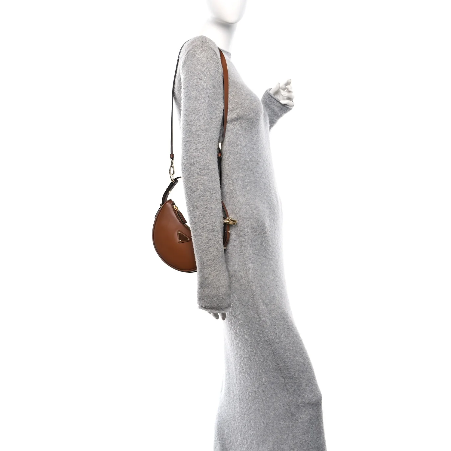 Soft Calfskin Mini Arque Shoulder Bag Cognac - Image 2